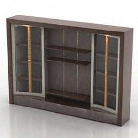 餐边柜家具深色橡木3d模型
