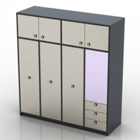Wardrobe With Glass 3d model