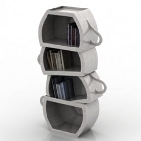 رف الكتب نموذج 3D
