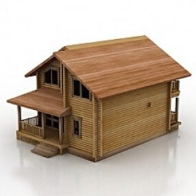 نموذج البيت الخشبي ثلاثي الأبعاد