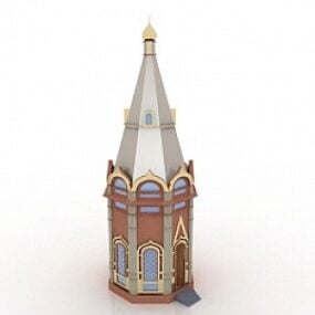 Model 3D starożytnego kościoła rosyjskiego