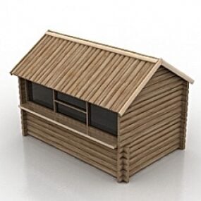 Modelo 3D do pavilhão de madeira