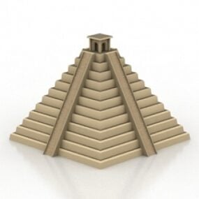 3D-Modell des ägyptischen Pyramidenfelsengebäudes