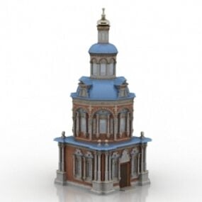 ゴシック様式の教会の柱 3D モデル