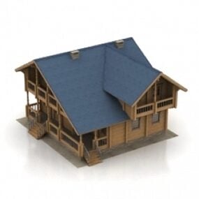 Modello 3d di casa in legno