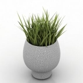Vase græs 3d model
