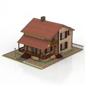 Haus-Land-3D-Modell