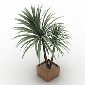 シンプルなヤシの木、熱帯の木、3Dモデル