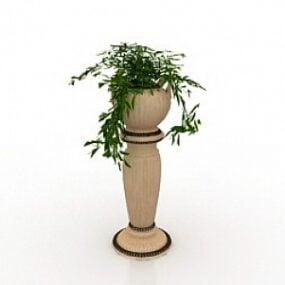 Vaas met plant 3D-model