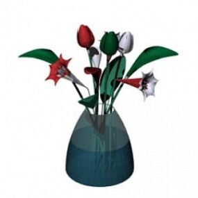Modelo 3d de vaso de flores