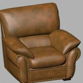 经典皮革扶手椅3d模型