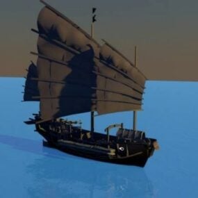 Model średniowiecznej łodzi 3D