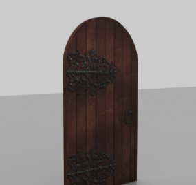Modelo 3D de porta medieval vintage