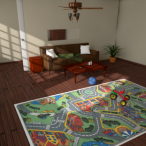 Kid Room Interior Scene 3D-malli