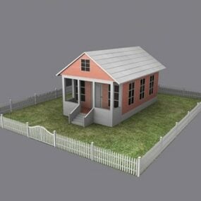Model 3D domku na przedmieściach