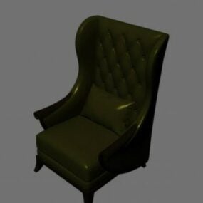Antiguo sillón vintage de cuero modelo 3d