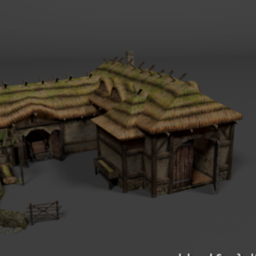 Mittelalterliches Bauernhaus 3D-Modell