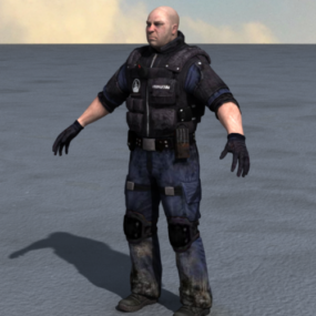 مدل سه بعدی مرد پلیس امنیتی