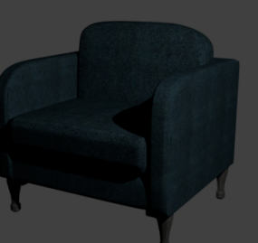Old Black Leather Chair 3d model