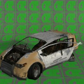 Mô hình 3d ô tô bị phá hủy