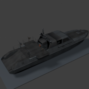 Modello 3d della barca da attacco militare