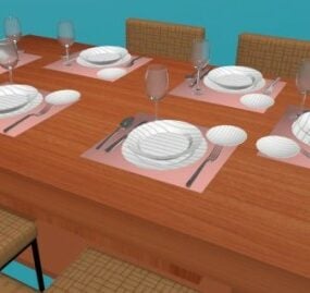 Dinning Table Set 3d model