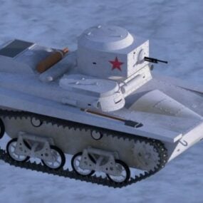T37a लाइट टैंक 3डी मॉडल