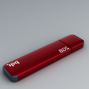 Modelo 3d de unidade USB Flash vermelha