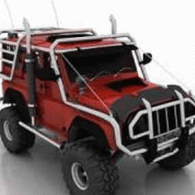 Mô hình xe Jeep có mái che 3d