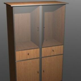 Cajón de oficina de madera modelo 3d