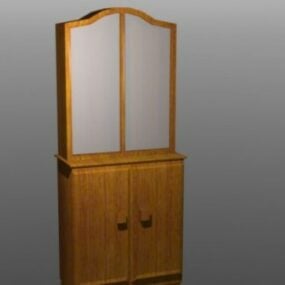 Modelo 3D do armário de madeira do quarto