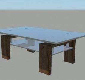 Model 3D szklanego stołu biurowego