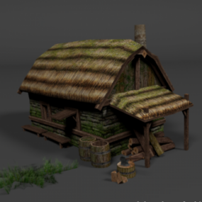 Cabane en brique modèle 3D