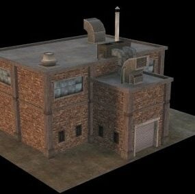 Brick Industrial Building 3d model
