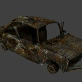 Débris de voiture Lowpoly Voiture modèle 3D