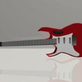 Guitarra eléctrica roja modelo 3d