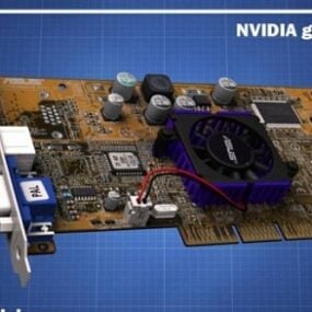 Nvidia G Force 440 grafikkort 3d-modell