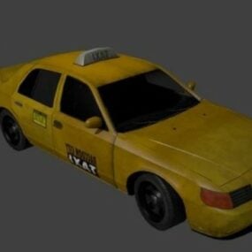 Model 3D żółtej taksówki w Nowym Jorku