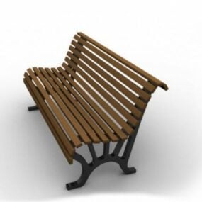 نموذج خشبي لمقعد الحديقة ثلاثي الأبعاد