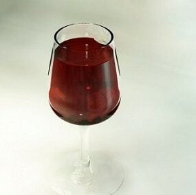 Mô hình 3d ly rượu vang đỏ