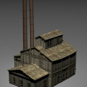 3D model budovy malé továrny