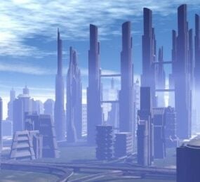Fantasy City Exterior Scene 3d model