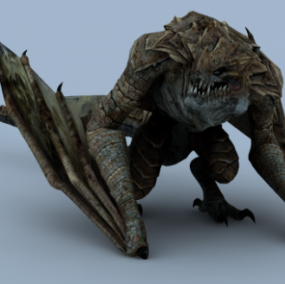 Modello 3d delle animazioni del drago occidentale