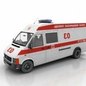 مدل سه بعدی ماشین آمبولانس قرمز