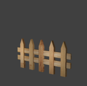 Drewniany płot Model 3D