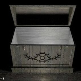 Old Chest With Lock 3d model
