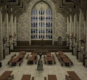 Great Hall Interior Scene 3d model