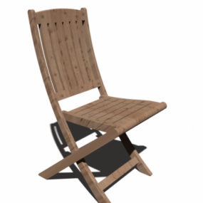 Modelo 3d de cadeira externa de madeira