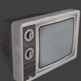 نموذج تلفزيون ريترو ثلاثي الأبعاد