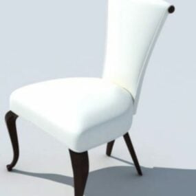 Beyaz Zarif Sandalye 3d modeli